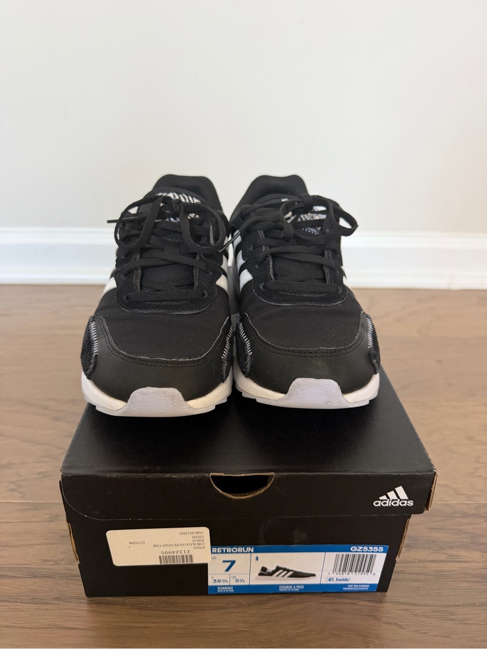 Adidas Black and White Retrorun Sneakers